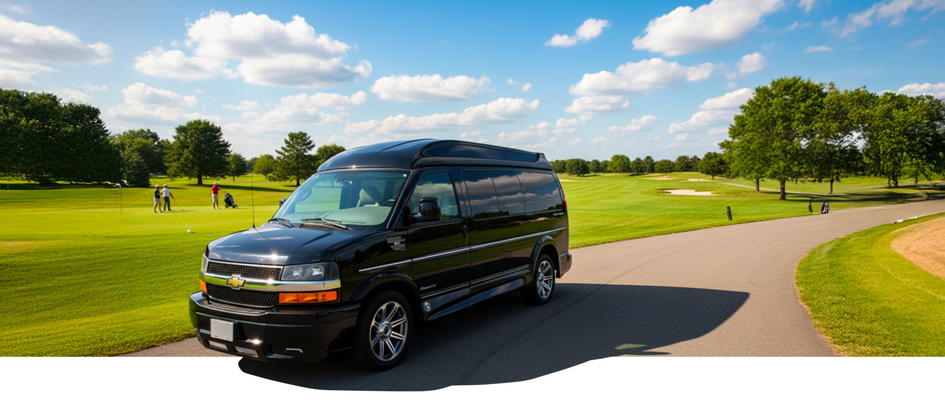 Black Golf Cruiser on a golf course road